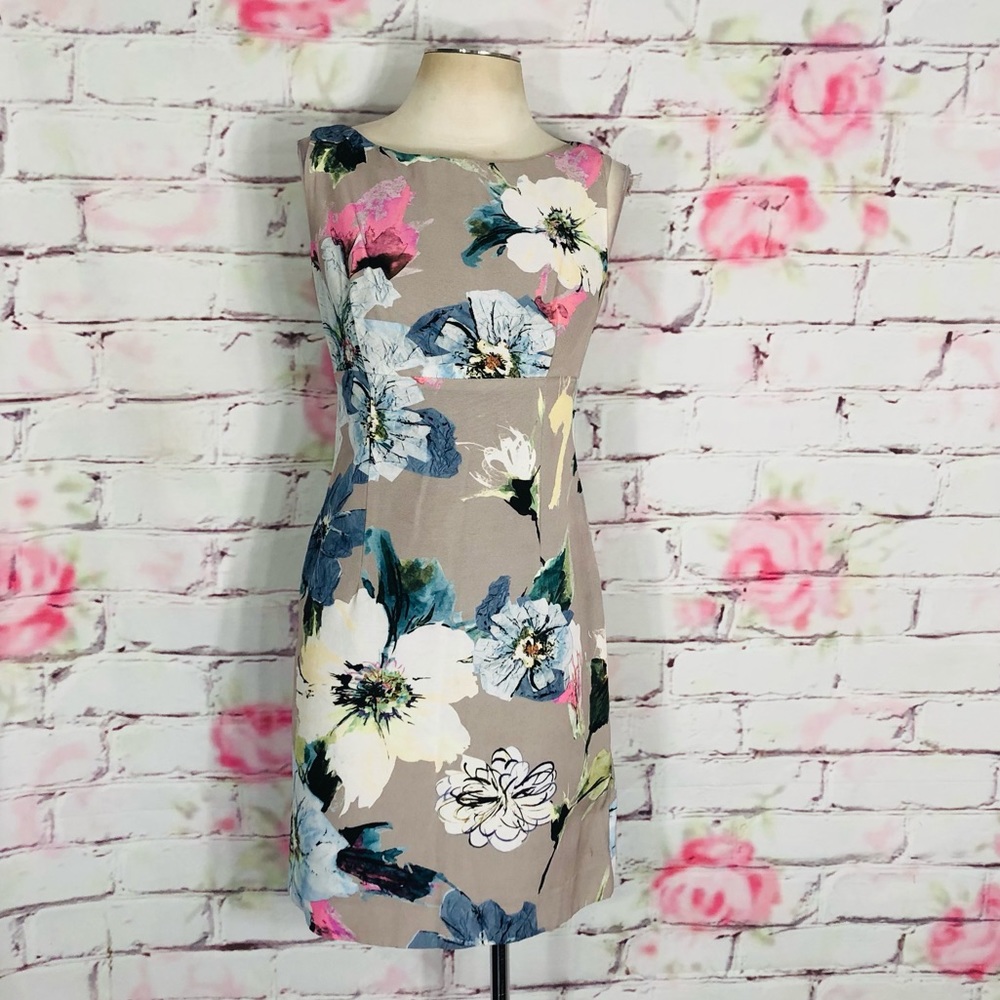 Milly sleeveless light purple floral sheath dress